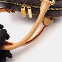 Pre Owned Louis Vuitton Manhattan PM Brown Monogram Canvas Handbag