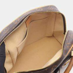Pre Owned Louis Vuitton Manhattan PM Brown Monogram Canvas Handbag