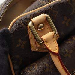 Louis Vuitton Manhattan Pm Handbag  Monogram Canvas Leather Brown