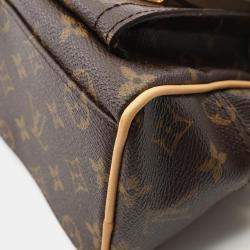 Louis Vuitton Manhattan Pm Handbag  Monogram Canvas Leather Brown