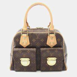 Louis Vuitton Manhattan Pm Handbag  Monogram Canvas Leather Brown