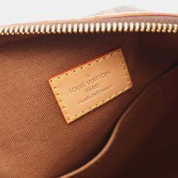 Pre Owned Louis Vuitton Lockit Brown Monogram Canvas Leather Top Handle Bag