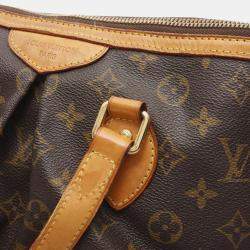 Pre Owned Louis Vuitton Palermo Pm Shoulder Handbag  Monogram Canvas Brown