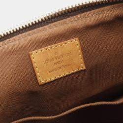 Pre Owned Louis Vuitton Palermo Pm Shoulder Handbag  Monogram Canvas Brown