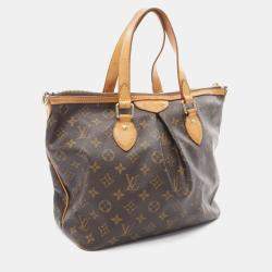 Pre Owned Louis Vuitton Palermo Pm Shoulder Handbag  Monogram Canvas Brown