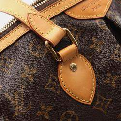 Pre Owned Louis Vuitton Palermo PM Brown Monogram Canvas Shoulder Bag