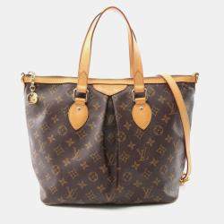 Pre Owned Louis Vuitton Palermo PM Brown Monogram Canvas Shoulder Bag