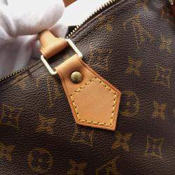 Pre Owned Louis Vuitton Speedy 35 Brown Monogram Canvas Shoulder Bag
