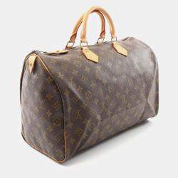 Pre Owned Louis Vuitton Speedy 35 Brown Monogram Canvas Shoulder Bag