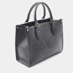 Pre Owned Louis Vuitton OnTheGo PM Black Monogram Empreinte Leather Tote Bag
