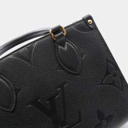 Pre Owned Louis Vuitton OnTheGo PM Black Monogram Empreinte Leather Tote Bag