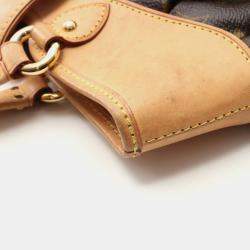 Pre Owned Louis Vuitton Boetie Pm Handbag  Monogram Canvas Leather Brown