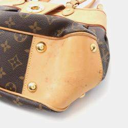 Pre Owned Louis Vuitton Boetie Pm Handbag  Monogram Canvas Leather Brown