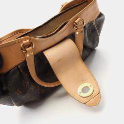 Pre Owned Louis Vuitton Boetie Pm Handbag  Monogram Canvas Leather Brown