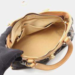 Pre Owned Louis Vuitton Boetie Pm Handbag  Monogram Canvas Leather Brown