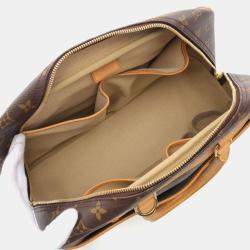 Pre Owned Louis Vuitton Deauville Brown Monogram Canvas Top Handle Bag