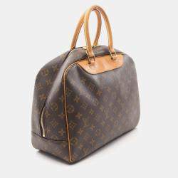 Pre Owned Louis Vuitton Deauville Brown Monogram Canvas Top Handle Bag
