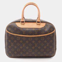 Louis Vuitton Deauville Bowling Vanity Handbag  Monogram Leather Brown