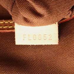 Pre Owned Louis Vuitton Alma PM Brown Monogram Leather Satchel Bag 