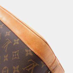 Pre Owned Louis Vuitton Alma PM Brown Monogram Leather Satchel Bag 