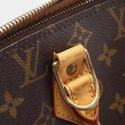 Pre Owned Louis Vuitton Alma Hand Zipped Bag  Monogram Canvas Brown