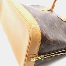 Pre Owned Louis Vuitton Alma Hand Zipped Bag  Monogram Canvas Brown