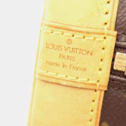 Pre Owned Louis Vuitton Alma Hand Zipped Bag  Monogram Canvas Brown