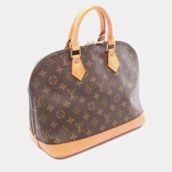 Pre Owned Louis Vuitton Alma Pm Handbag  Monogram Canvas Leather Brown