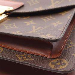 Pre Owned Louis Vuitton Monceau Brown Monogram Canvas Shoulder Bag