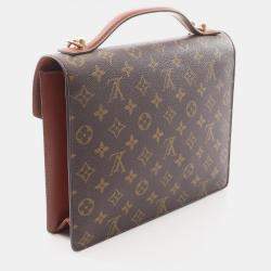 Pre Owned Louis Vuitton Monceau Brown Monogram Canvas Shoulder Bag