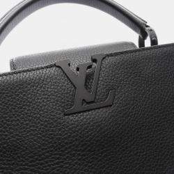 Pre Owned Louis Vuitton Capucines BB Black Leather Top Handle Bag 
