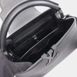 Pre Owned Louis Vuitton Capucines BB Black Leather Top Handle Bag 