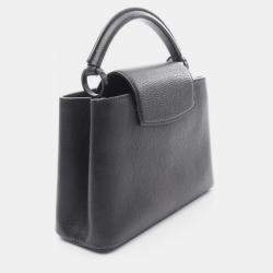 Pre Owned Louis Vuitton Capucines BB Black Leather Top Handle Bag 