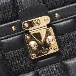 Pre Owned Louis Vuitton Troca Pochette Damier Black Quilt Lambskin Shoulder Bag 