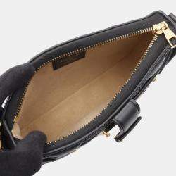 Pre Owned Louis Vuitton Troca Pochette Damier Black Quilt Lambskin Shoulder Bag 