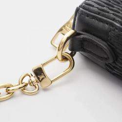 Pre Owned Louis Vuitton Troca Pochette Damier Black Quilt Lambskin Shoulder Bag 