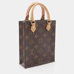 Pre Owned Louis Vuitton Sac Plat Petite Brown Monogram Canvas Bag