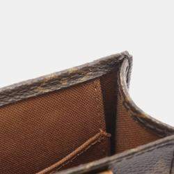 Pre Owned Louis Vuitton Sac Plat Petite Brown Monogram Canvas Bag