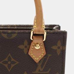 Pre Owned Louis Vuitton Sac Plat Petite Brown Monogram Canvas Bag