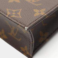 Pre Owned Louis Vuitton Sac Plat Petite Brown Monogram Canvas Bag