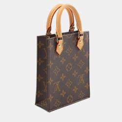 Pre Owned Louis Vuitton Sac Plat Petite Brown Monogram Canvas Bag