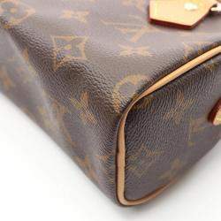 Pre Owned Louis Vuitton Speedy Nano Brown Monogram Canvas  Handbag