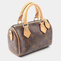 Pre Owned Louis Vuitton Speedy Nano Brown Monogram Canvas  Handbag