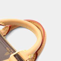 Pre Owned Louis Vuitton Speedy Nano Brown Monogram Canvas  Handbag