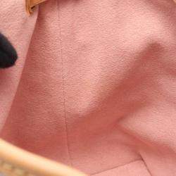 Pre Owned Louis Vuitton Nano Noe Pink Monogram Laminated Jacquard Shoulder Bag 