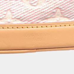 Pre Owned Louis Vuitton Nano Noe Pink Monogram Laminated Jacquard Shoulder Bag 