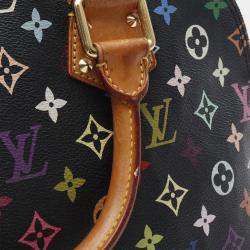 Pre Owned Louis Vuitton Alma Multicolor Black Monogram Handbag 