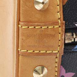 Pre Owned Louis Vuitton Alma Multicolor Black Monogram Handbag 