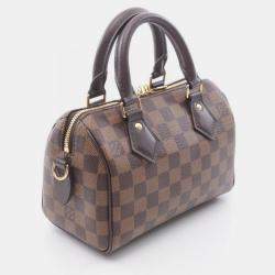 Pre Owned Louis Vuitton Speedy Bandouliere 20 Damier Ebene Handbag