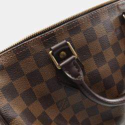 Pre Owned Louis Vuitton Speedy 30 Damier Ebene Canvas Leather Handbag
